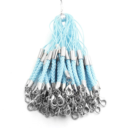 10/20pcs Keychain Rope with Lobster Clasp Jump Rings Lanyard Lariat Strap Cord For DIY Phone Case Decoration Making Supplies