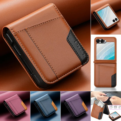 Flip Leather Phone Case For Samsung Galaxy Z Flip 8 7 FE 6 5 4 3 5G Flip7 Flip8 Wallet Card Holder Phone Bag Book Cover Etui