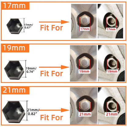 20Pcs 17/19/21mm Car Wheel Nut Caps Auto Hub Screw Cover Bolt Rims Exterior Decoration Special Socket Protection Dust Proof