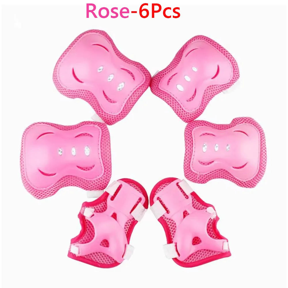 6 in 1 Knee Pads Elbow Pads with Wrist Guards for Ages 3-10, Protective Gear for Skating, Cycling, Biking,Roller Skates,Scooters