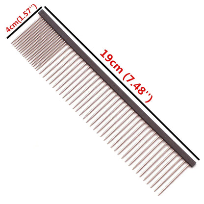 Pet Grooming Combs Aluminum Alloy Brush For Dogs Boundary Knot Massage Tools Professional Salon Cat Hair Cleaning Crescent Combs - Urbizia