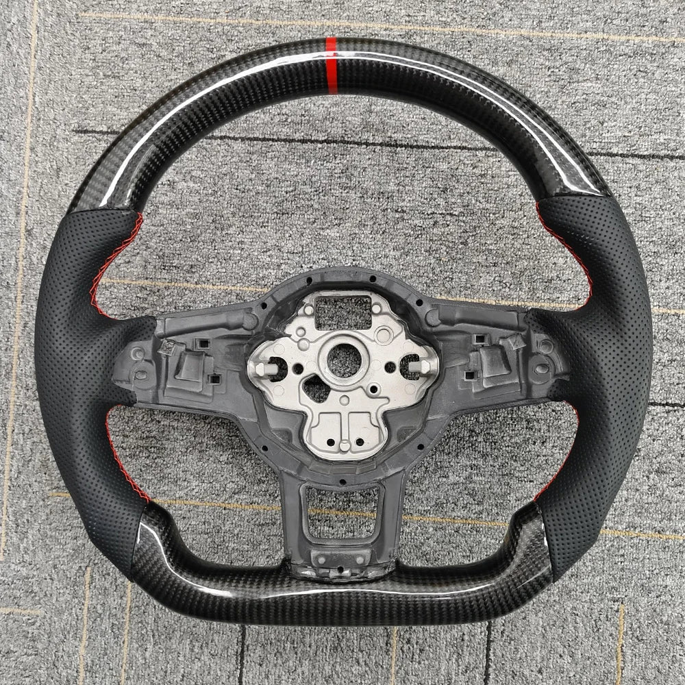 Original Steering Wheel Upgrade Suitable For Volkswagen Golf 7 7.5 GTI Perforated Leather Carbon Fiber Material Car Accessories