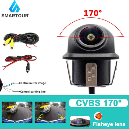 Smartour CCD Fisheye Lens Car Camera  AHD 1080P Rear View Wide Angle Reversing Backup Camera HD Night Vision Auto Parking Assist