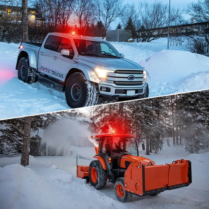 Car Truck Roof Top Warning Light Emergency LED Strobe Light Flashing Beacon With Magnetic Base For Security Auto 12V 24V - Urbizia