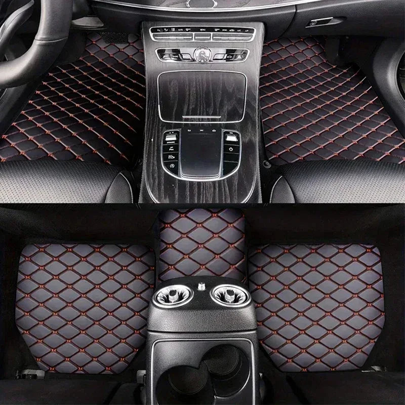 Universal 5-Piece Car Floor Mats – PU Leather Waterproof Foot Pads - Urbizia