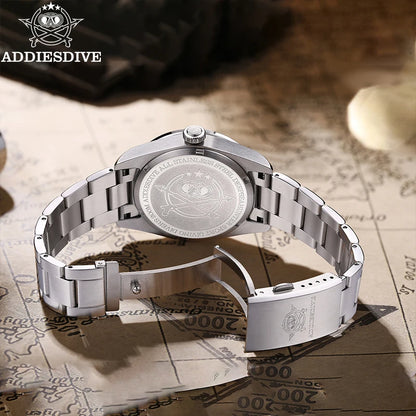 ADDIESDIVE New Luxury Men's Watch 200 Waterproof Stainless Steel Quartz Watch BGW9 Super Blue Luminous GMT Stainless Steel Watch
