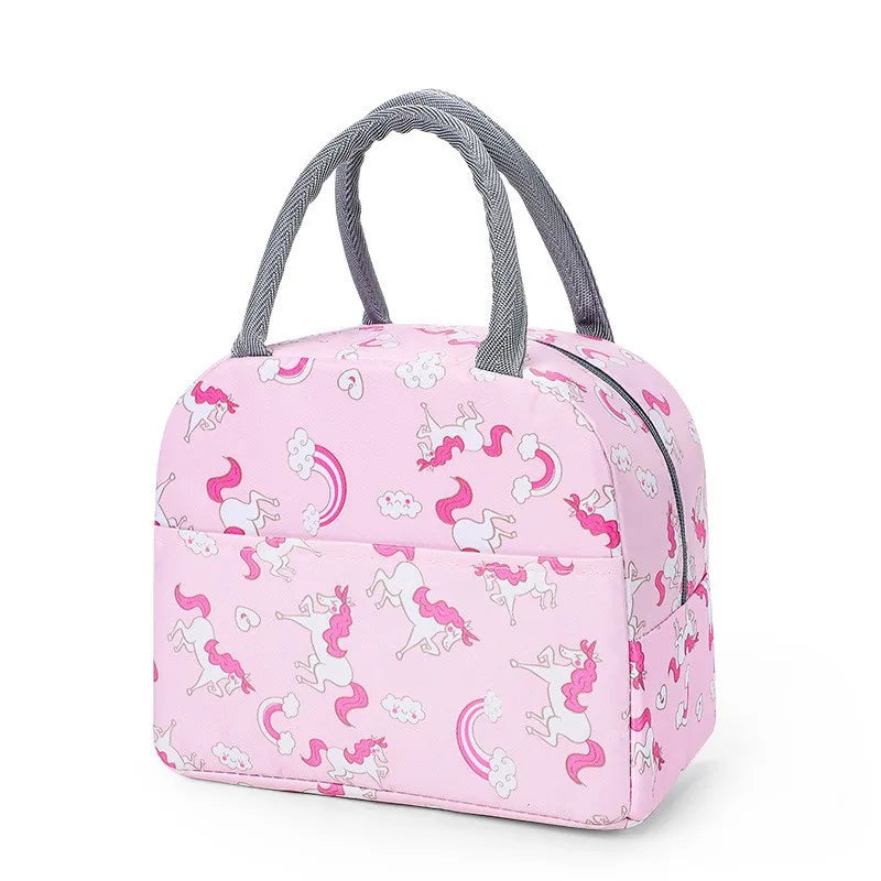 Japanese Style Fresh Student Lunch Bag Insulated Meal Container Carrier for Office Workers Handheld Thermal Bento Bag