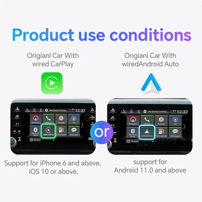 2026 NEW Wired to Wireless CarPlay and Android Auto 2 in 1 Mini Adapter 5GHz WiFi5 for 99% Original Wired CarPlay/Auto Cars