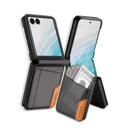 Flip Leather Phone Case For Samsung Galaxy Z Flip 8 7 FE 6 5 4 3 5G Flip7 Flip8 Wallet Card Holder Phone Bag Book Cover Etui