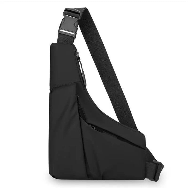Men's Portable Chest Bag Outdoor Sports Crossbody Bag Lightweight Asymmetrical Thin Waist Pack Suitable for Travel Hiking Daily