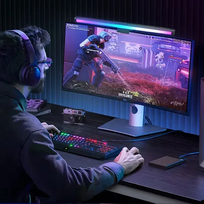 Computer Monitor Screen Light Bar LED Desk Lamp Monitor Light Bar Eye-Care Stepless Table Lamp Dimming Lighting for Work Gaming - Urbizia