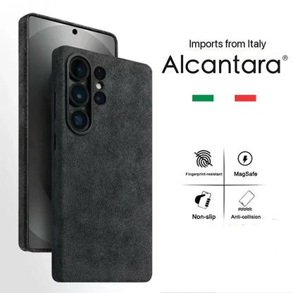 Italy Alcantara Case for Samsung Galaxy S26 Ultra Plus S26+ with Magsafe Luxury Leather Cover Magnetic Phone Back Cases