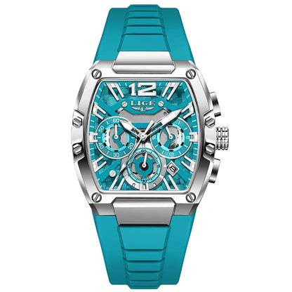 LIGE Original Brand Fashion Mens Watches Sport Military Chronograph Calendar Silicone Strap Quartz Wristwatch Relogio Masculino