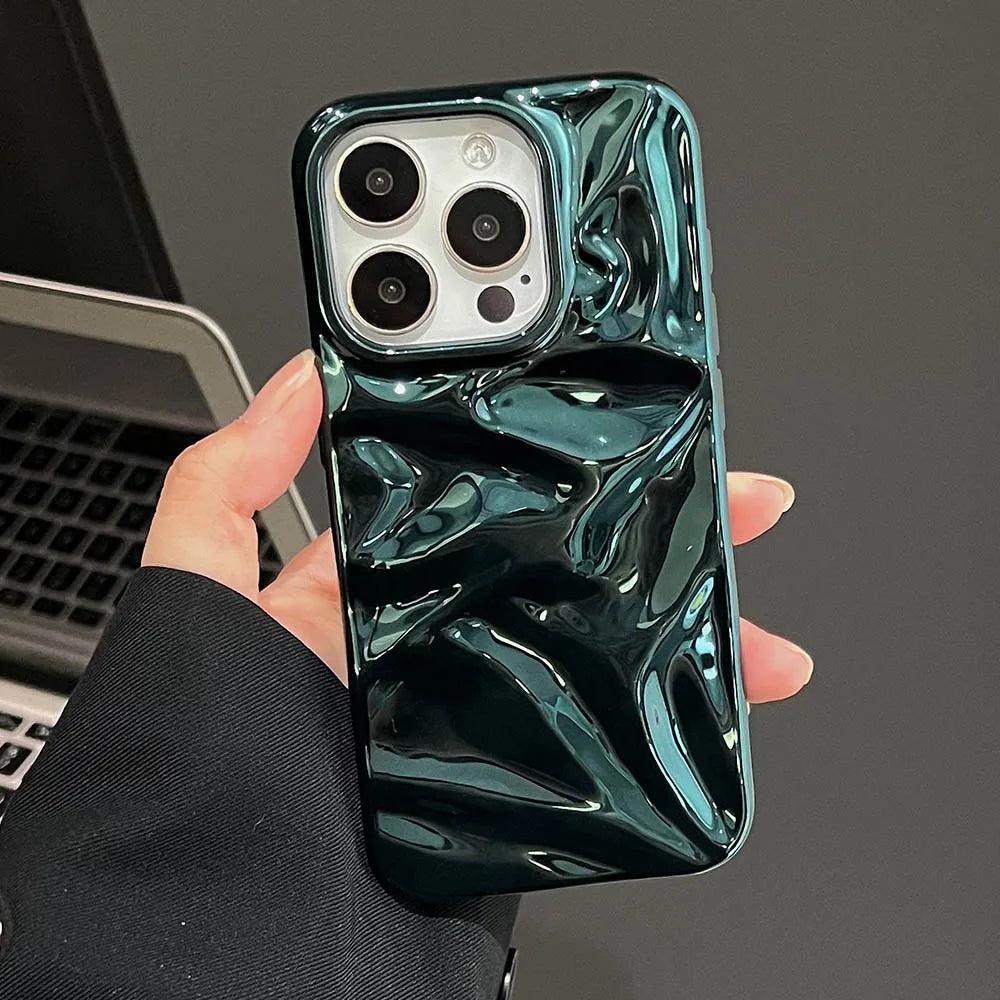 Luxury 3D Wrinkle Electroplate Case for iPhone 17–11 Series