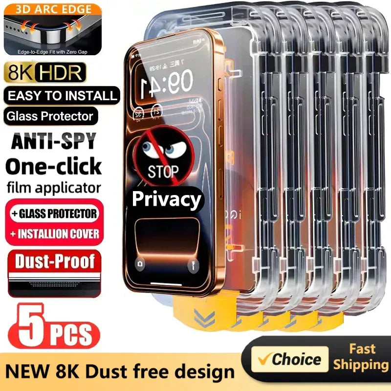 Privacy Tempered Glass Screen Protector iPhone 5-Pack