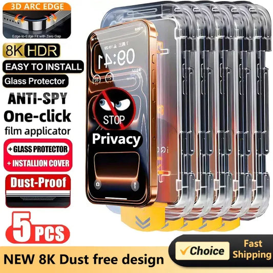 Privacy Tempered Glass Screen Protector iPhone 5-Pack