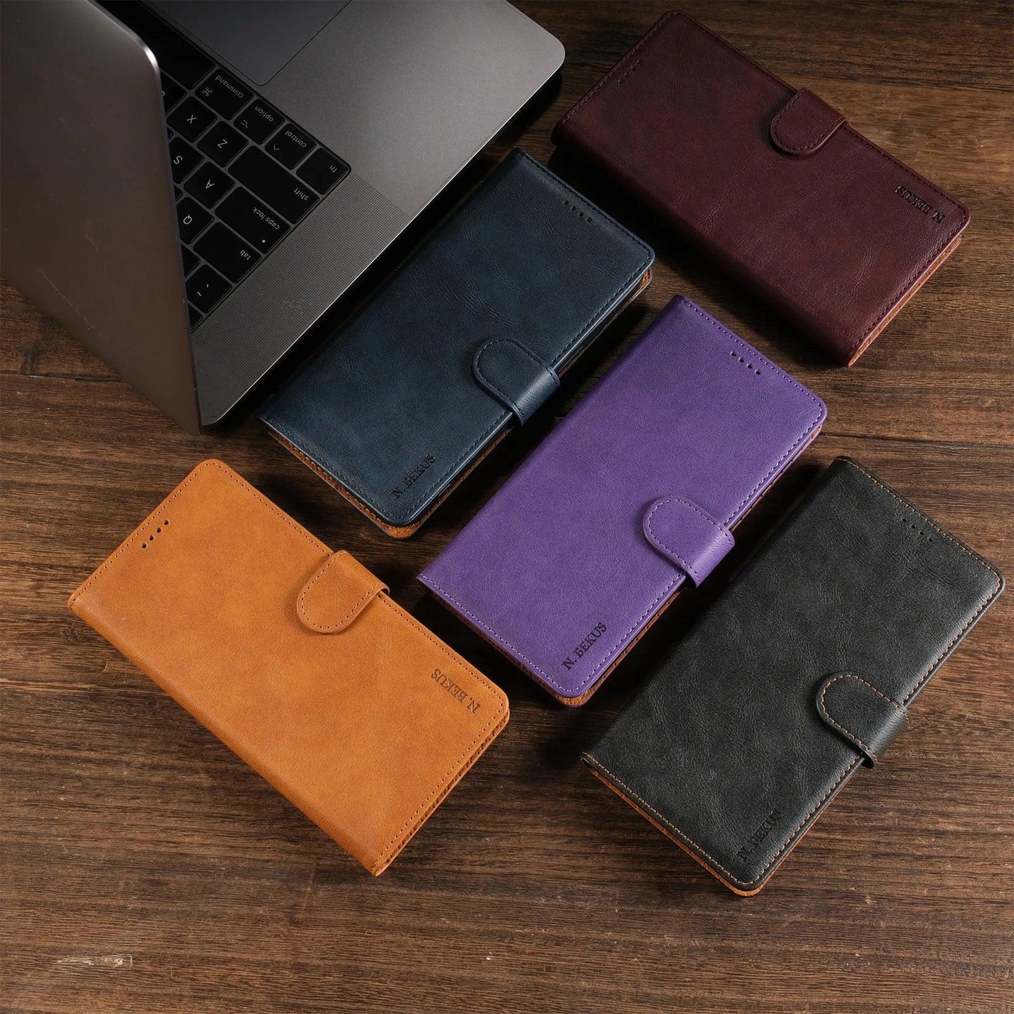 Business Leather Flip Wallet Case for Samsung Galaxy