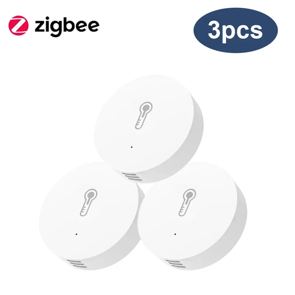 Haozee Zigbee 3.0 Temperature And Humidity Sensor Remote Monitor By Smart Life APP Battery Powered Work With Alexa Google Home - Urbizia