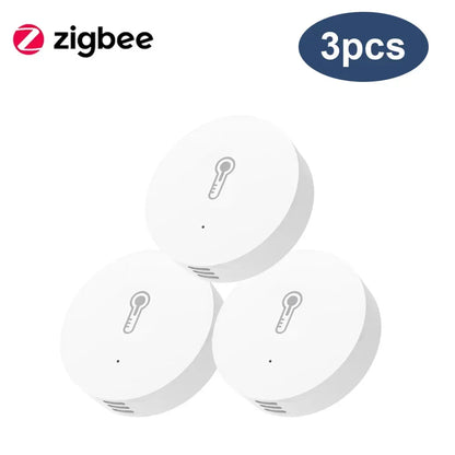 Haozee Zigbee 3.0 Temperature And Humidity Sensor Remote Monitor By Smart Life APP Battery Powered Work With Alexa Google Home - Urbizia