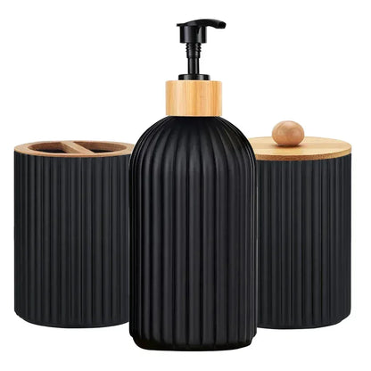 Bathroom Countertop Container Hand Soap Dispenser Cotton Ball Storage Box Toothbrush Holder Home Decoration Organizer - Urbizia