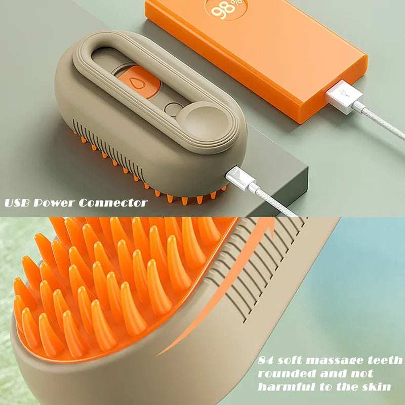 Pet Electric Steam Brush For Grooming