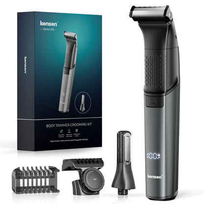 KENSEN S15 Electric Tirmmer for Men Dual-sided Blade IPX6 Waterproof Body Hair Razor Beard Trimmer 2 in 1 Trimmers for Barber