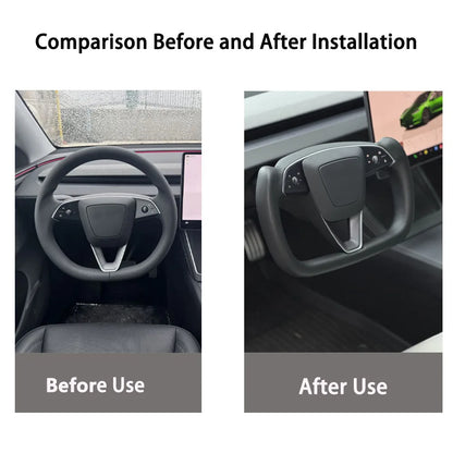 Yoke Handle For Tesla New Model Y Juniper Model YL Heating Yoke Steering Wheel Personalized Racing Leather Customized Accessorie