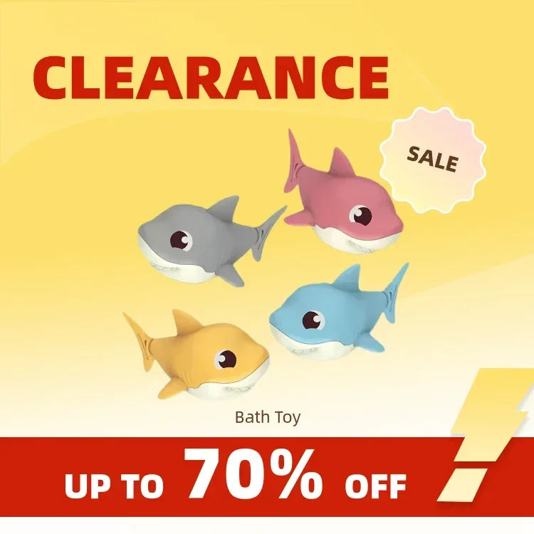 Cartoon Shark Baby Water Play Toy – Wind-Up Bath & Beach Fun - Urbizia
