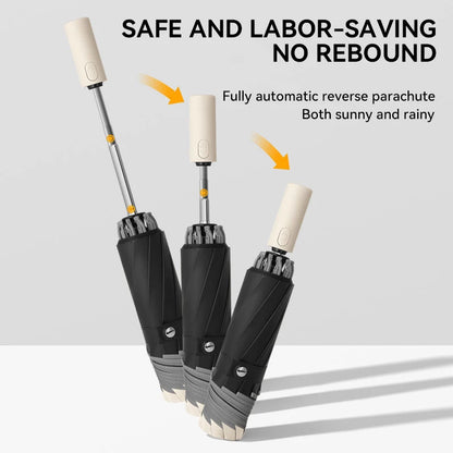 Fully Automatic Umbrella Reverse Folding Umbrella with Windproof Reflective Stripe UV Umbrellas For Men Women Sunshade new
