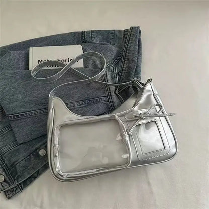 Y2k Harajuku Shoulder Bag Women Korean Transparent Ita Bag School Crossbody Bag Female Japanese Designer Preppy Handbag Purse