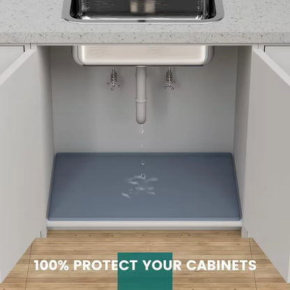 Silicone Multi-Size Sink Underpad, Kitchen Sink Underpad Drip Tray, Sink Protection Pad for Kitchen, Quick-Dry Splash Guard