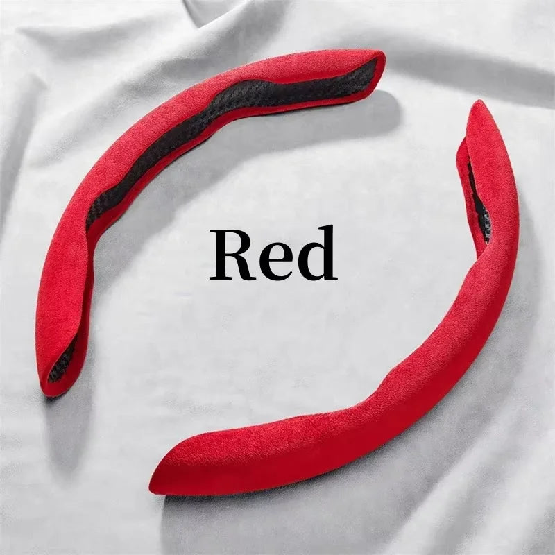 2026 2/3PCS Suede Universal 38CM Car Steering Wheel Booster Cover Non-Slip Auto Interior Steer Protector Decoration Accessories