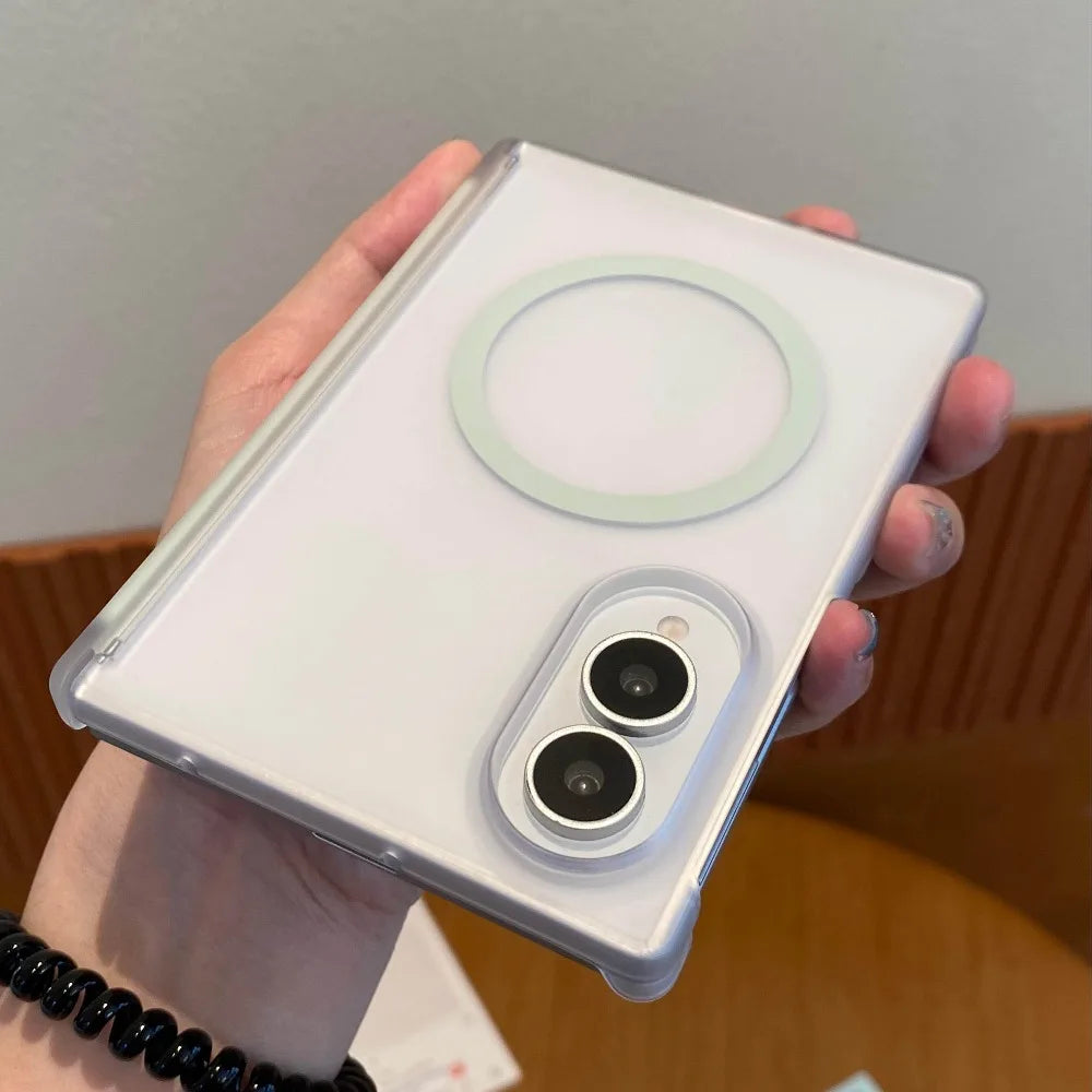 Luxury Hinge Protect Matte Frosted Semi-Transparent for Magsafe Case For Samsung Z Fold 8 Ultra Fold8 Wide Galaxy Z Fold 6 7
