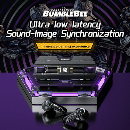 Ship From US Transformers TF-T01 Gaming Earphones Bluetooth 5.4 ENC Noise Reduction Headphones HD Call Music Earbuds Bumble Bee