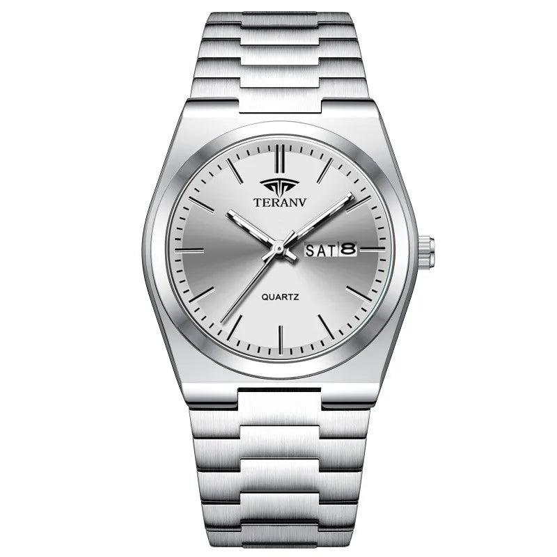 Men's Watch, Slim Stainless Steel Calendar Fashion Quartz Watch