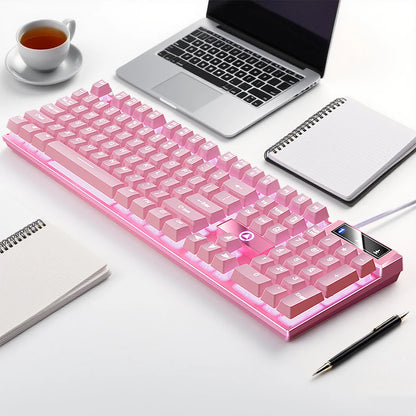 YINDIAO K500 Wired  Keyboard Gaming  Laptop Desktops PC Computer Office Accessories Low Profile Gamer Keyboards With Numpad