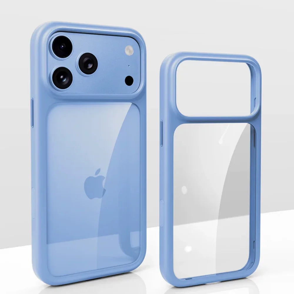 Smart Camera Touch Button Crystal Clear Blackplate Phone Case For iPhone 18 17 Pro Max 18Pro Soft Silicone Edge Shockproof Cover