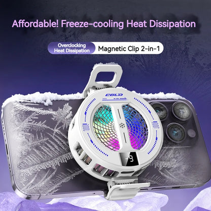 Semiconductor Phone Cooler with Digital Display & RGB Lights