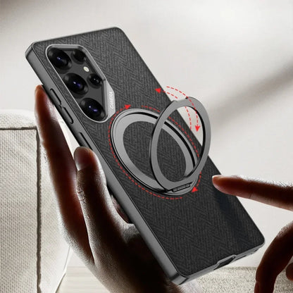 For Samsung Galaxy S26 S25 S24 S23 Ultra 360° Rotating Ring Bracket Holder Phone Case Kistand PU Leather Protective Cover