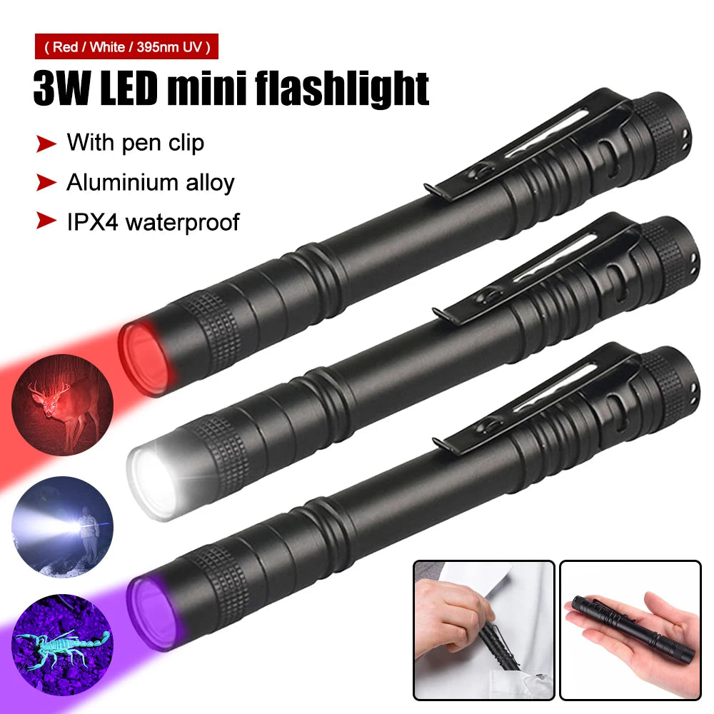 Mini Portable LED Pen Light Pocket Ultra Bright High Lumens Handheld Flashlight Linterna Torch For Camping Outdoor Emergency