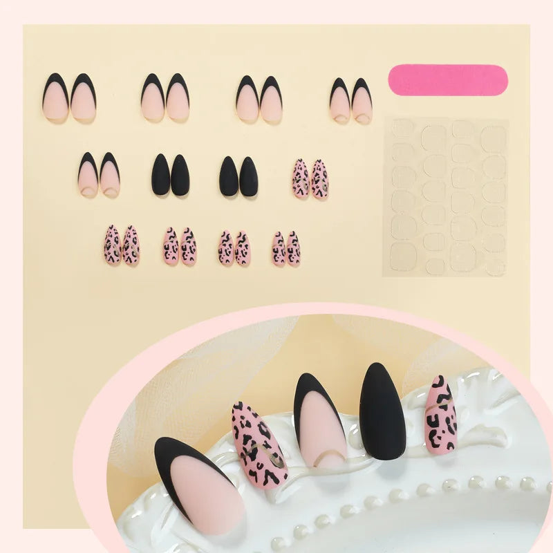Black Cool Fake Nails – Halloween Bat Press on Nails
