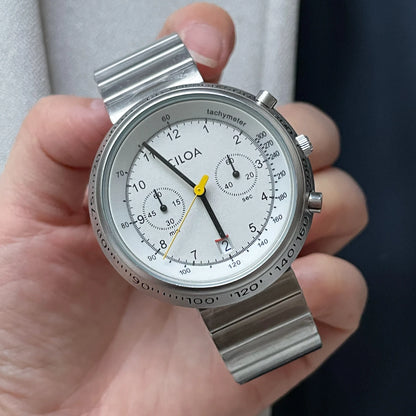 CILOA large dial high-end watch men's 2025 new round silver high-quality gift for boyfriend waterproof quartz watch