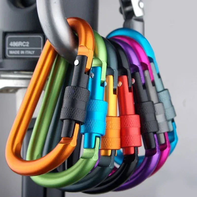 Aluminum Screw Gate Carabiner Clips Set for Outdoor Gear - Urbizia
