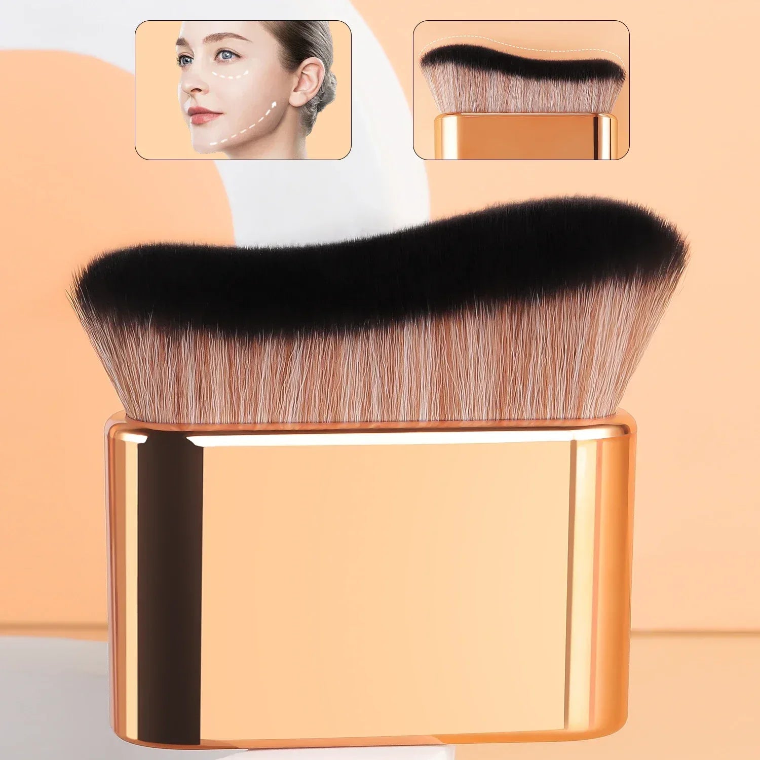 Foundation Brush, 1pcs Plastic Creative	wave Fit Perfectly Cosmetic Brush	at home or On-the-Go - Urbizia