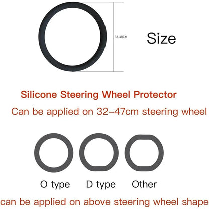 1pc Anti-Slip Silicone Steering Wheel Cover - Universal Fit, Soft & Odorless Fits 14''/15''/16'' Wheels, Durable & All-Season