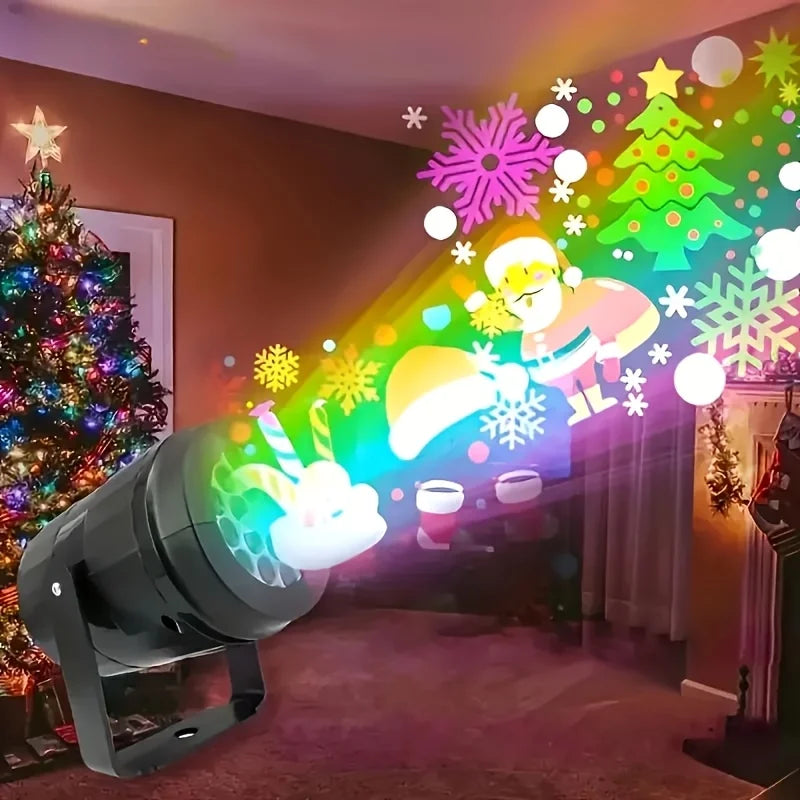Christmas Projector Lights – 16 Patterns Rotating LED Snowflake Laser Light