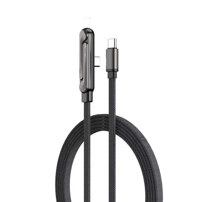 240W Type-C To Type C Cable Elbow Fast Charging Data Cable Foldable Stand Phone Holder For iPhone 17/16/15 For Samsung Charger