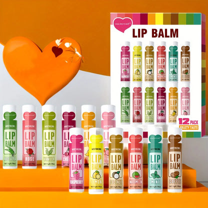 12 PCS/Gift Lip Balm Set 5g Deep Moisturizing and Long-Lasting Moisturizing Exfoliating to Create Hydrated Lips
