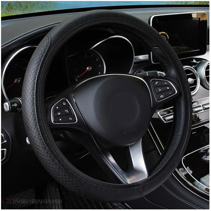 37/38cm Automobile universal steering wheel cover non-slip car steering wheel cover non-slip embossed leather Car-styling