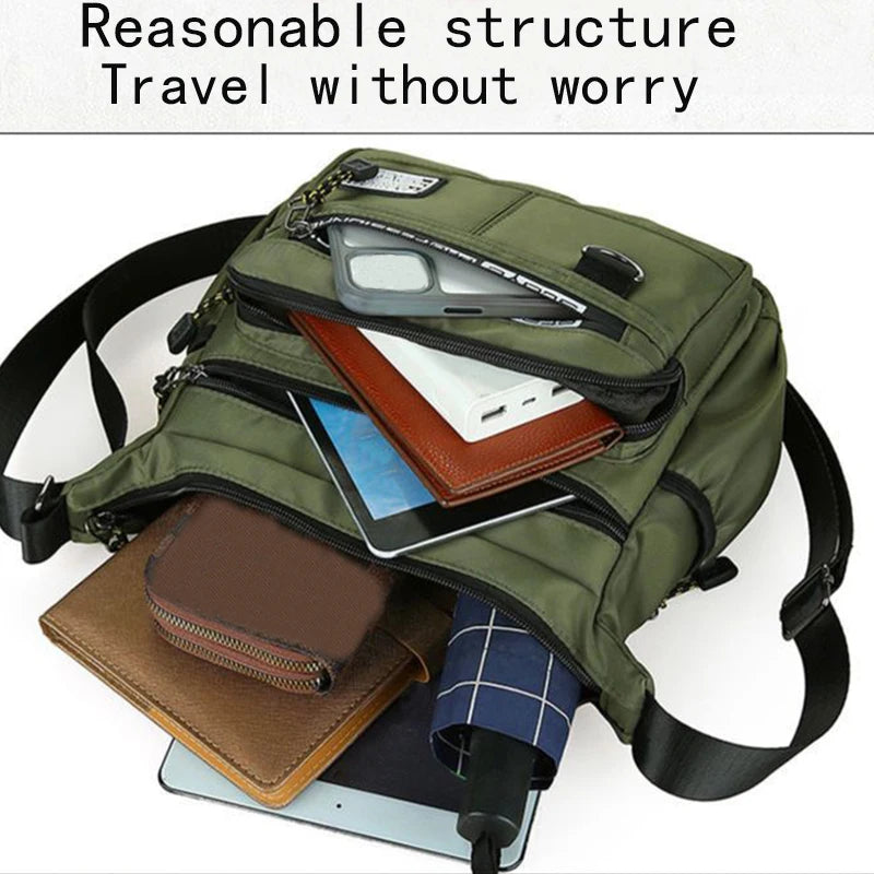 Durable Multi-Pocket Business Bag Shoulder Bag for Men And Women Casual Business Handbag with Multiple Compartments